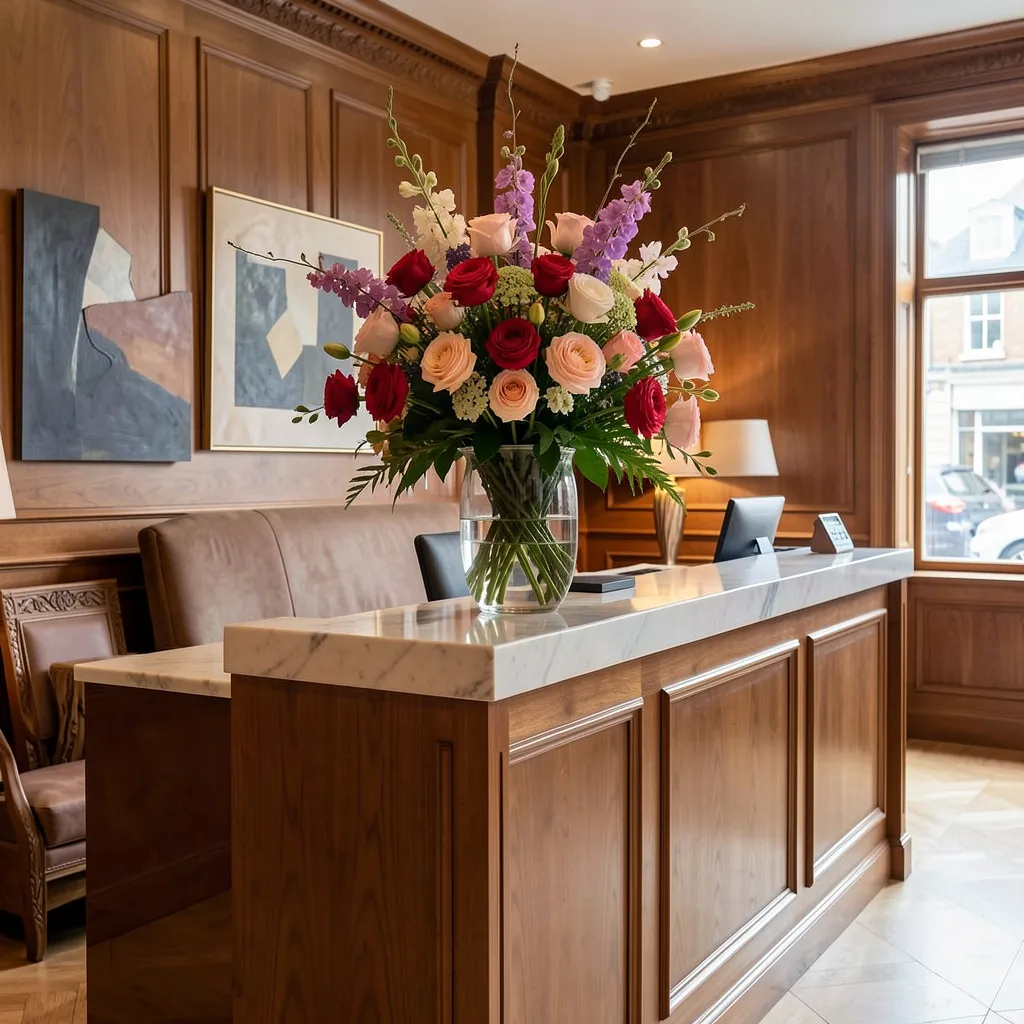 Receptie met elegante bloemstukken