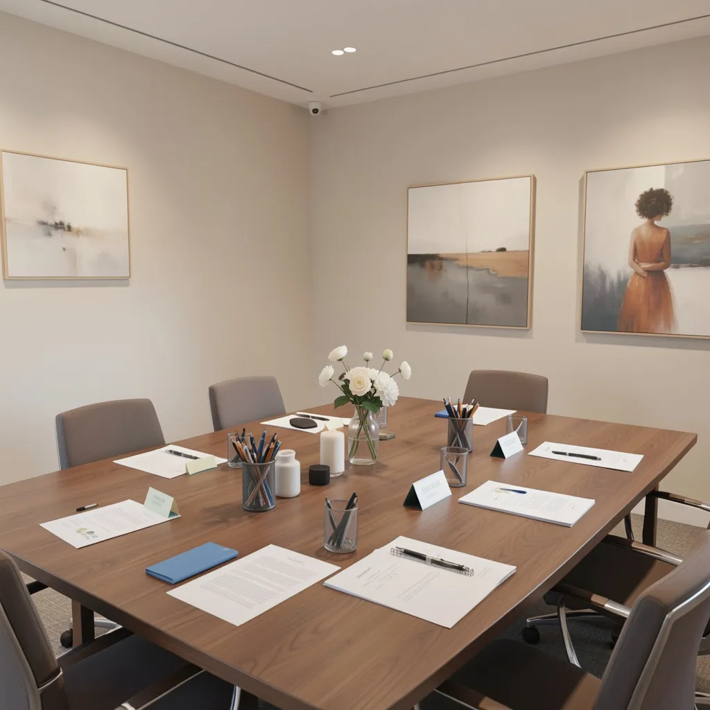 Vergaderzaal met subtiele decoratie